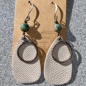 3 for $50 - "Shoalhaven" leather teardrop earrings